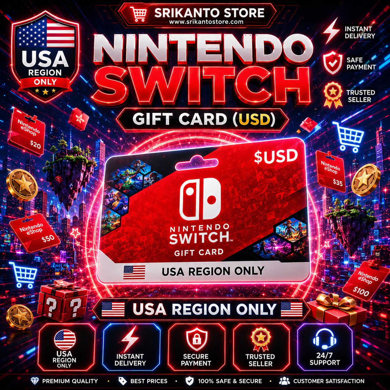 Nintendo Gift Card (USD)
